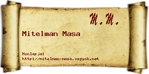 Mitelman Masa névjegykártya